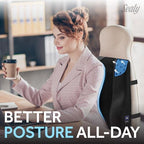 Sealy High Back Memory Foam Lumbar Support Pillow for Office Chair or Gaming Chair, Orthopedic Back Pillow for Car Seat, Black - Image 2