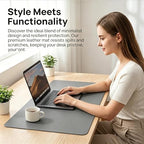 Green Leather Desk Mat, Dual-Side Use Desk Matt for Desktop, Waterproof Computer Mats for Office and Home -24"×47" Gray - Image 7
