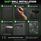 6 Pack Peg Board, 16×12" Black Metal Pegboard Wall Panels for Garage - Image 7