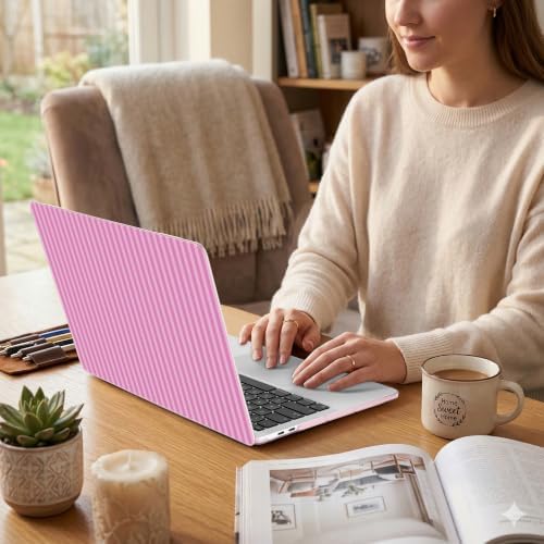DONGKE Case for MacBook Pro 13 Inch (2026-2020 Models A2338 M2 M1/A2251/A2289), Pink Stripes Hard Shell Case with Keyboard Protector, Compatible with Retina Display and Touch Bar - Image 5
