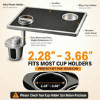 Car Desk for Laptop 360° Rotating Tesla Tray with Cup Holder Phone Stand - Image 4
