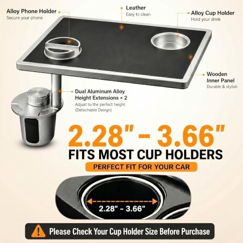 Car Desk for Laptop 360° Rotating Tesla Tray with Cup Holder Phone Stand - Image 4