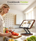 LOXP Book Stand with Storage, 360° Rotating Cookbook Stand, Ergonomic - Image 4