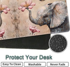 31.5"x 11.8" Oversized Gaming Mouse Pad Set, Ergonomic Keyboard and Mouse Wrist Rest + Cup Holder, Non-Slip Desktop Pad, Suitable for Home and Office Use, Cute Little Elephant Flower - Image 7