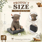 2 Pcs Vintage Highland Cow Bookends Animal Decorative Bookends - Image 2