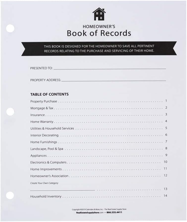Homeowner's Book of Records Binder, Organize Household Receipts and Home Repair Record Keeping (Navy - 2 Pack) - Image 5