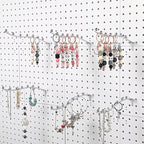 Yaocom 20 Pcs Peg Board Waterfall Hook Shelving Hooks Metal 7 Station Pegboard Display Wall Hangers Face Out Fit 1/4" for Garage Kitchen Store(Silver) - Image 7