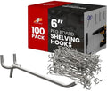 100 Pack PEG Board Pegboard Shelving Hooks 6" Length Wholesale Lot by FactorDuty