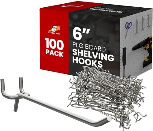 100 Pack PEG Board Pegboard Shelving Hooks 6" Length Wholesale Lot by FactorDuty