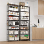8 Tier Storage Racks Shelving, Heavy Steel Pantry Shelves, Adjustable Wire Shelving Rack, Suitable for Garage, Kitchen, Bathroom, Office, 24" W x 14" D x 80" H, Black - Image 6