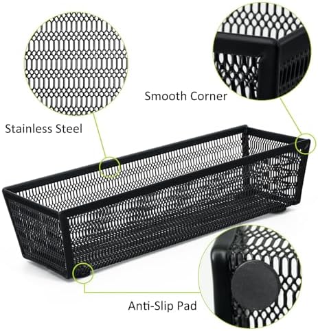 Neudeco Silverware Organizer, Black, 9 x 3 x 2 inch, Pack of 12 - Image 3