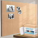 X-Large Cork Board Alternative 12-Pack Felt Bulletin Board Thick and Decorative Pin Board for Home Office Walls 47.24 x 35.43 Inches with 72 Adhesive Tabs - [Soft Camel] by EkkogoAcousticPanels