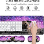 Ergonomic Keyboard Wrist Rest & Mouse Pad Wrist Rest Set, Large XXL Gaming Desk Mat 31.5"x 11.8" with Non-Slip Base, Memory Foam, Easy Typing Pain Relief for Home & Office, Cute Pug and Butterfly - Image 3