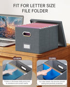 Oterri 2 Pack File Storage Organizer, Filing Box, Portable File Box with Lid, Fit for Letter/Legal File Folder Storage, Document Organizer, Dark-gray - Image 4