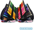 YOUSHARES Colored Pencil Case 304 Slots Pen Case Organizer with Handy Wrap & Zipper, Multilayer Holder for Prismacolor Colored Pencils & Gel Pen (Red Pink Rose) - Image 3
