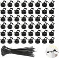 Magnetic Zip Tie Mounts 22mm, 50 Pack Cable Tie Mount Bases with 200 Zip Ties, Heavy Duty Cable Clips for Wire Management, Magnet Cord Holder Organizer for Desk, PC, Home Office by Unknown