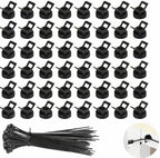 Magnetic Zip Tie Mounts 22mm, 50 Pack Cable Tie Mount Bases with 200 Zip Ties, Heavy Duty Cable Clips for Wire Management, Magnet Cord Holder Organizer for Desk, PC, Home Office by Unknown