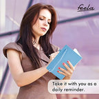 feela 5 Pack Notebooks Journals Bulk, Hardcover Classic Ruled Lined Journals with Pen Holder for Women Girls School Business Supplies, with 5 Black Pens, 120 GSM, 5.1”x8.3”, A5, Blue - Image 7