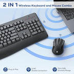 Redragon Wireless Keyboard and Mouse Combo,Keyboard with Wrist Rest BS-8804 - Image 2