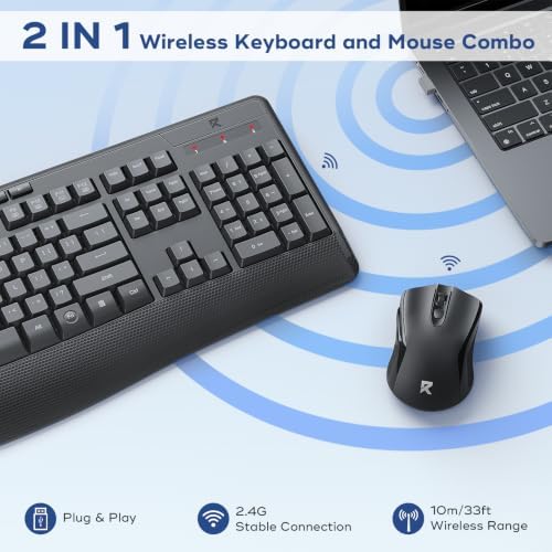 Redragon Wireless Keyboard and Mouse Combo,Keyboard with Wrist Rest BS-8804 - Image 2