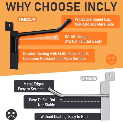 INCLY 60 Pack Slatwall Hooks, 4 Inch Slat Wall Hanging Hook and Hanger - Image 2