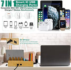 Darfoo Bamboo Charging Station for Multiple Devices with Drawer - Image 4