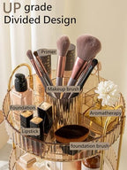 Asayuee 360 Rotating Makeup Organizer,2 Tier Large Capacity Make Up Organizers and Storage,Skincare Perfume Vanity Organizers,Bathroom Cosmetics Storage Organizer Countertop(Gold) - Image 2