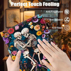 Case for Samsung Galaxy Tab S10 FE Plus 13.1 Inch 2025 Model (SM-X620/X626),Card Slot PU Leather TPU Case Pen Holder Auto Wake Sleep,Flower Skull - Image 6