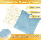 1 MIDDLE ONE 2 Pack Small Pillow, Cooling Memory Foam Mini Pillow 11 X 7 Inches for Sleeping, Travel, Nap and Neck, Knee, Lumbar Support, Tiny Cushion for Pet, Dogs (Blue) - Image 2