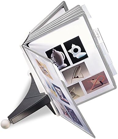 Durable Desktop Reference System with 10 Double-Sided Panels - Letter-Size 8.5" x 11" Inches - Gray SHERPA Design - Desk Reference Organizer by DURABLEOfficeProducts