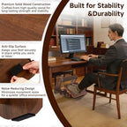 Wood Foot Rest for Under Desk at Work,Adjustable Rocking Foot Stool with 3 Height Positions,Soft Crossbar & Anti-Slip Surface, Ergonomic Wooden Footrest for Improved Posture, Home & Office - Image 4