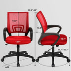 BestOffice Ergonomic Office Chair | Mid-Back Swivel Desk Chair | Red - Image 3