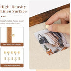 DOLLAR BOSS 24"x18" Linen Cork Board Decorative Bulletin Board, Brown - Image 2