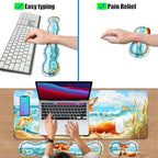 4 in 1 Ergonomic Keyboard Wrist Rest & Mouse Pad Wrist Rest Set, Large XXL Gaming Desk Mat 31.5"x 11.8" with Non-Slip Base, Memory Foam for Home Office Study Gaming, Fox - Image 6