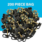 STEREN Coaxial Cable Clips - Cable Holder - Siding Clips for Hanging - Cord Holder for Desk - Cable Clamps - Cord Clip - Wire Organizer Clips - Tv Mount Screws (Black, 200 Count - Single Screw) - Image 2
