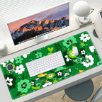 AIMSA Keyboard Mouse Pad Wrist Rest Set, Large Gaming Mouse Desk Pad with Wrist Support Ergonomic Design, 4 in 1 Mousepad for Home Office, Green Flowers - Image 6