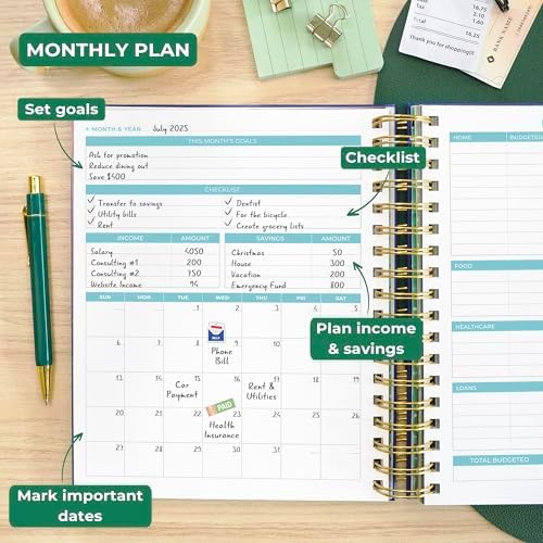 Clever Fox Budget Planner & Monthly Bill Organizer, Large Dark Blue - Image 3
