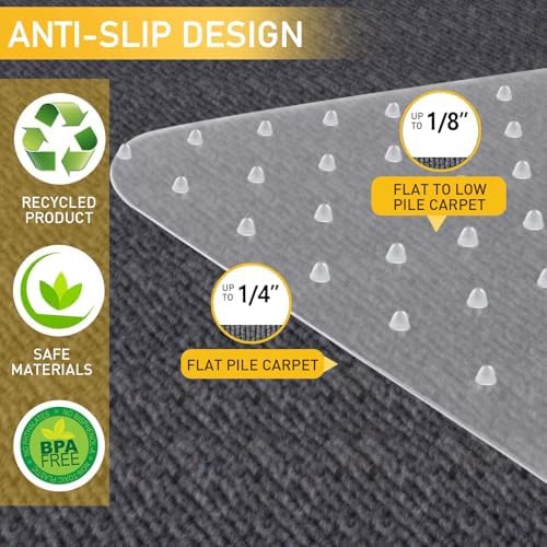 PHOUZIN Office Chair Mat for Carpet, Heavy Duty Desk Chair Mat 36" x48“ - Image 4