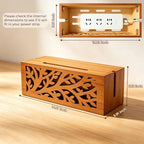 Wood Cable Management Box, Cord Organizer & Decorative Power Strip Cover - Image 2