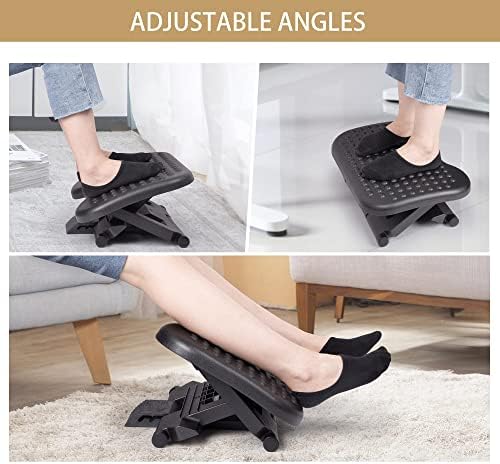 Auslar Foot Rest Under Desk at Work, Ergonomic Desk Footrest with Massage - Image 4