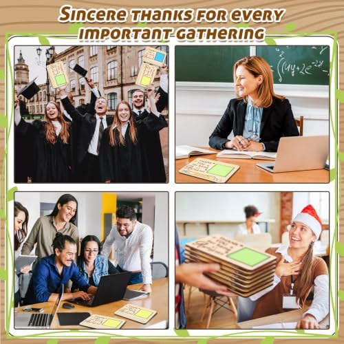 Dispowreath 20 Set Teacher Appreciation Gifts Wooden Note Holder with Pen - Image 4