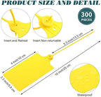 300 Pieces Plastic Tags Blank 2.3" x 10" Waterproof Plastic Shipping Tags Yellow Zip Tie Label Tags Bag Tags for Labeling Security Seals Writable Marker Ties Hanging Tags (Pack of 4) - Image 2