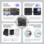 Keepo Peg Board Wall Organizer for Gaming Setup, Pegboard with Adhesives & Screw Mounts, Includes Peg Board Accessories for Gaming Accessories, Tech Storage & Office Organization (Black, 22″×22″) - Image 6