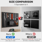 Peg Board, 4 Pack Metal Pegboard Panels Black Pegboards Wall Organizer with Frame Large Heavy Duty Peg Board with Hooks for Walls Home, Garage Tool Storage, Office, Craft Room, Kitchen 24”×16” - Image 5