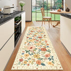 DUKINO 2x10 Runner Rug, Washable Kitchen Runner Rug Non Slip, Beige Yellow by DUKINO