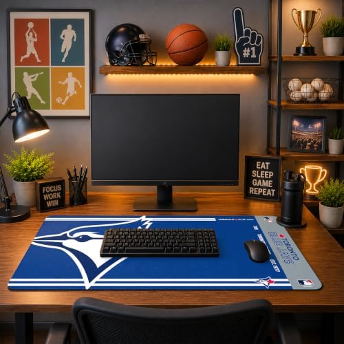SOAR MLB Official Established Primary Logo Wordmark Home Office Desk Pad Mouse Pad Mat 35" x 16" (Toronto Blue Jays, Toronto Blue Jays) - Image 3