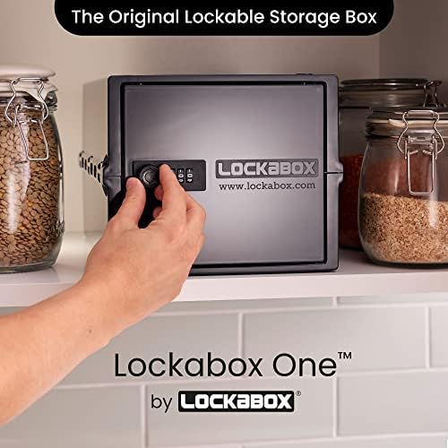 Lockabox One™ | Compact and Hygienic Lockable Storage Box for Food, Medicines, Tech and Home Safety | One Size 12 x 8 x 6.6 inches externally (Jet) - Image 2