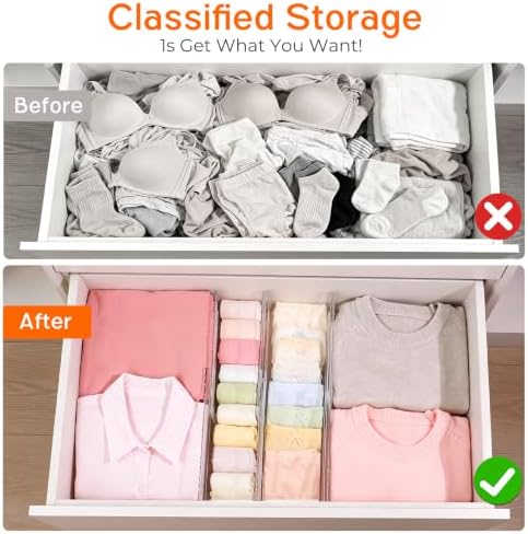 12 Pack 4" High Drawer Dividers for Clothes, 10.2"-16.5" Expandable - Image 4