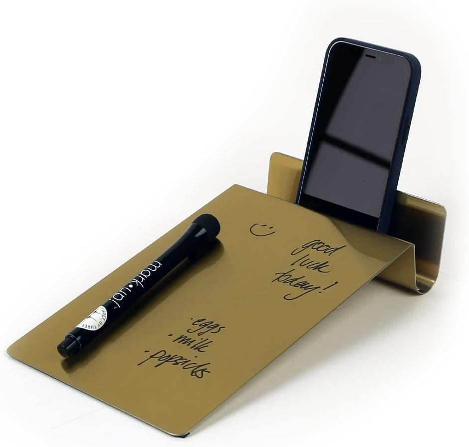 Three by Three Seattle 5.5"x9" Metal Dry Erase to-Do Board, 1-Pack (Golden) - Image 3