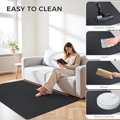 Sycoodeal Chair Mat, 48" x 60" Office Chair Mat for Hardwood and Tile Floor, Heavy Duty Floor Protector for Rolling Chairs, Non-Slip,Computer Mat for Home Office(Black) - Image 6